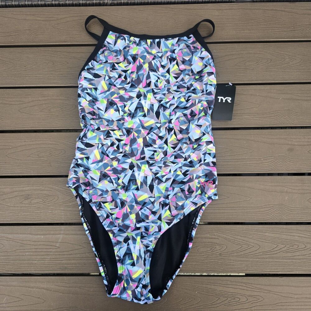 TYR Durafast Elite Women's Prismbreak Diamondfit Black/multicolor Sz 36 New
